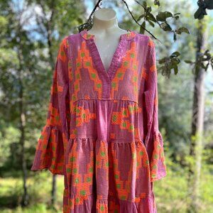 Devotion Twins Anthropologie Tunic Short Dress Ella Boho Boutique SzXS Pink NWOT